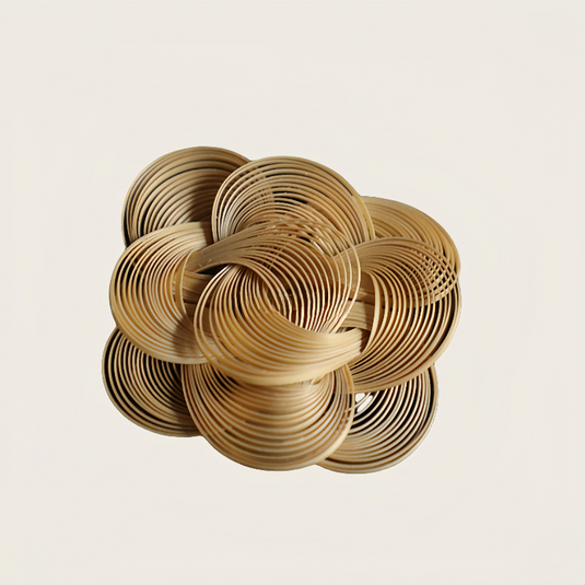 Bamboo Handwoven Ripple Brooch