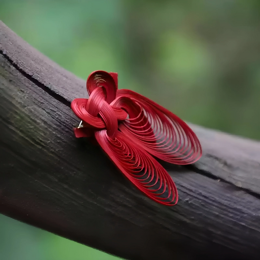 Bamboo Handwoven Golden Cicada Brooch