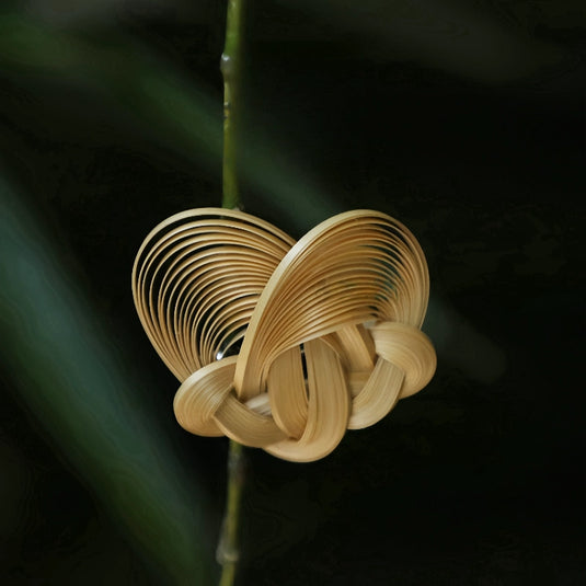 Junzi Bamboo Woven Fly Wing to Wing Brooch