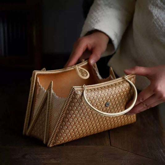 Limited-Edition Collectible Bamboo Handwoven Handle Bag