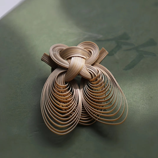 Bamboo Handwoven Golden Cicada Brooch