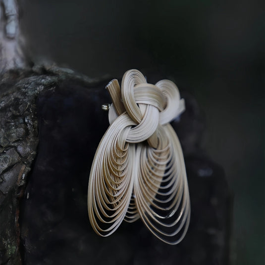 Bamboo Handwoven Golden Cicada Brooch