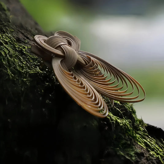 Bamboo Handwoven Golden Cicada Brooch