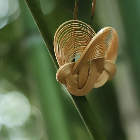 Junzi Bamboo Woven Fly Wing to Wing Brooch